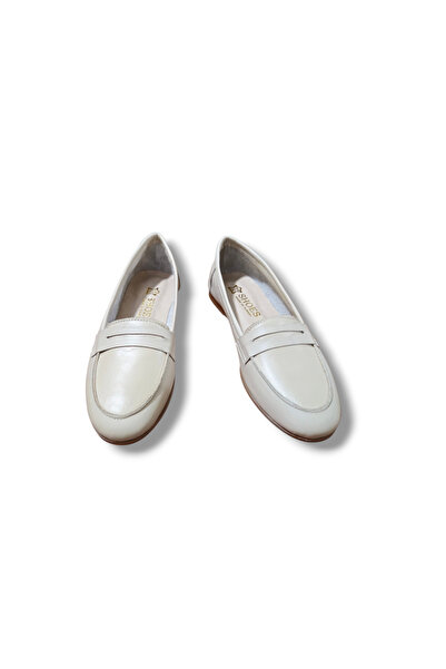 BARONES SHOES KADIN KREM HAKİKİ DERİ LOAFER