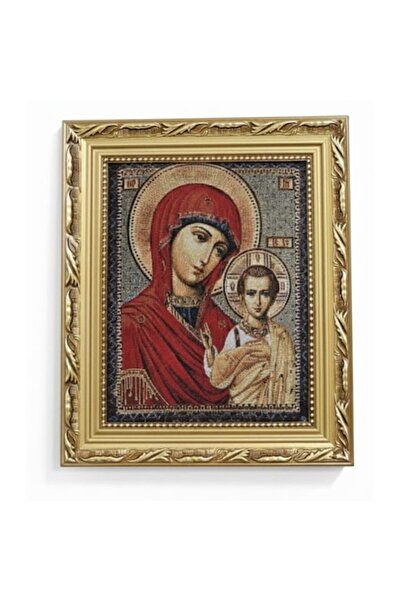 OEM Orthodox Textile Icon (Goblen), Mother of God with Child, Eleousa (Sweet ...