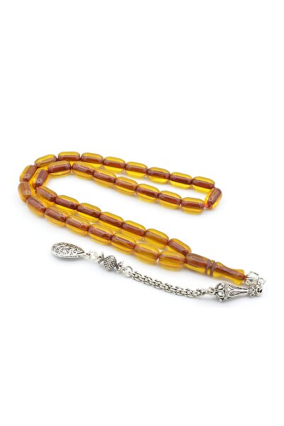 Murty99 Capsule Cut Mixed Yellow Crimped Amber Prayer Beads 002