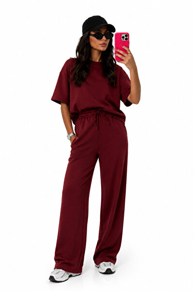 BARLİZ Women's Short Sleeve Crew Neck Casual Loose Wide Set
