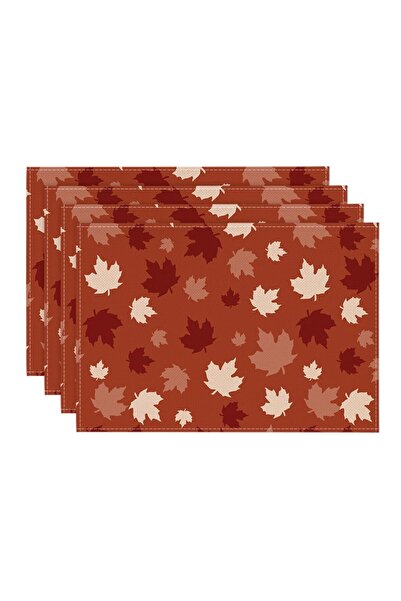OEM Set of 4 table mats, maple leaf design, 30x45 cm