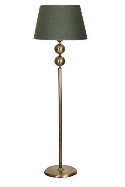 Vinner Eskitme Mat Gold 2 Top Metal Tek Ayaklı Lambader Dekoratif Modern Yer ...