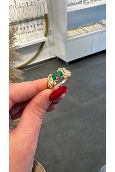 GLARE JEWELRY CO خاتم من الفولاذ المقاوم للصدأ بتصميم حجر أخضر مزين بحجر الزر...