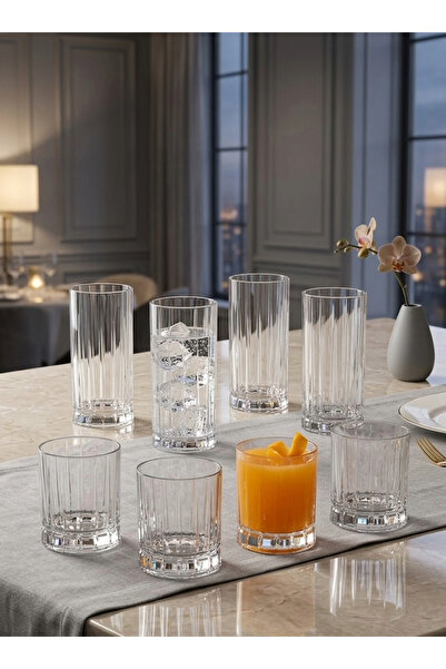NUDE Wayne Crystal Glass Water and Soft Drink Glass Set 8 Pieces 250 ml