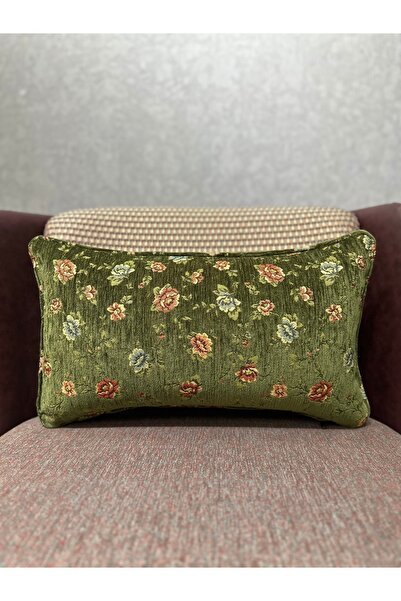 Fabricland Tapestry Woven Linen Rectangular Green Color Piping Throw Pillow C...