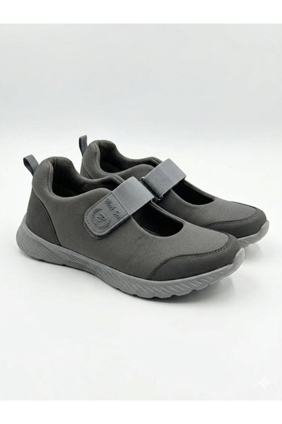 casso Women's Gray Adjustable Velcro Orthopedic Stretch Daily Walking Shoes