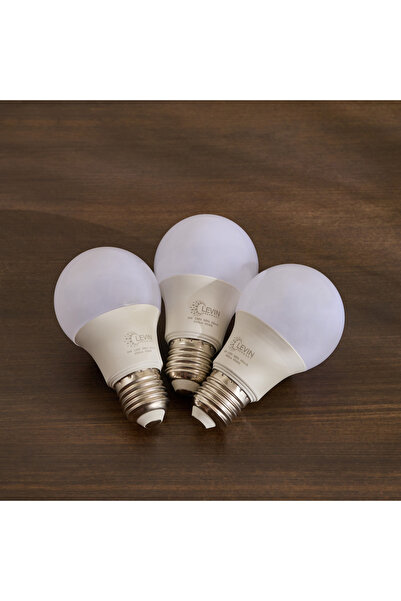 Home Box LEVIN LED 9W E27 6500K Light A-Bulb - Set of 3