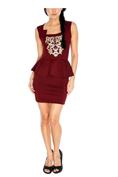 Mot Teodora Women's Baroque dress, burgundy with Patterned , 36
