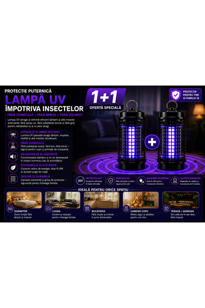 OEM SET 1+1 UV ANTI-INSECT LAMP (RO-V03)