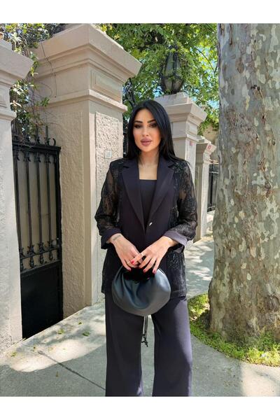 Göker Life Lace Detailed Jacket Set