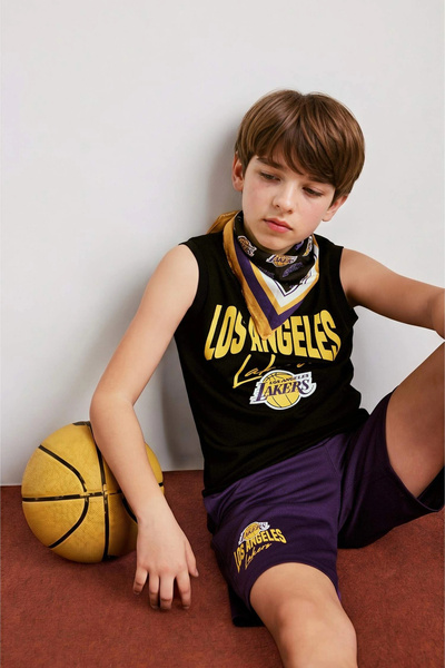 DeFacto H2955A8Bk81 Black Nba Los Angeles Lakers Crew Neck Singlet Boys