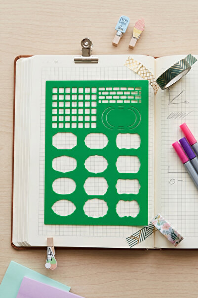 Karmelom Studio Κουτάκια παρακολούθησης Bullet Journal και Χάρακας Προτύπου Σ...