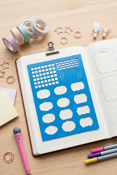 Karmelom Studio Cutii de urmărire pentru Bullet Journal și riglă cu șablon pe...