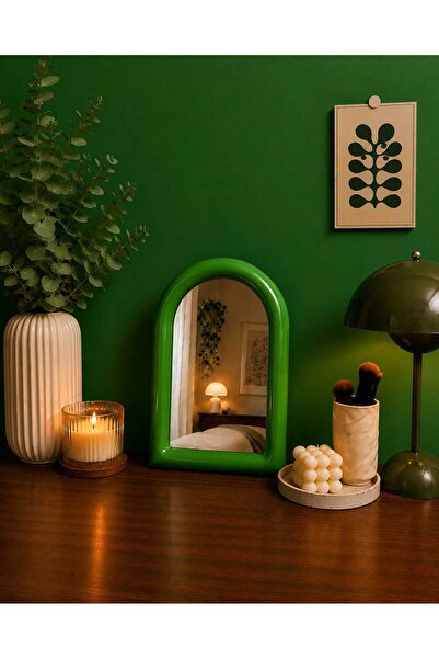 mz mazalinda Modern Kemerli Dekoratif Masa Aynası Çerçeveli Minimal Tasarım M...