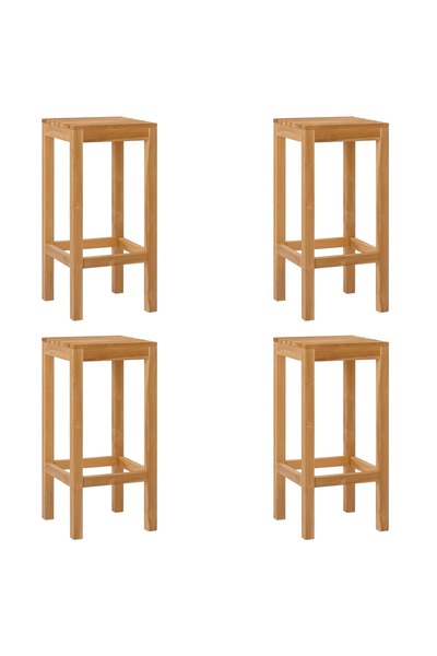 vidaxl Scaun de bar 4 pcs Maro Lemn solid de tec