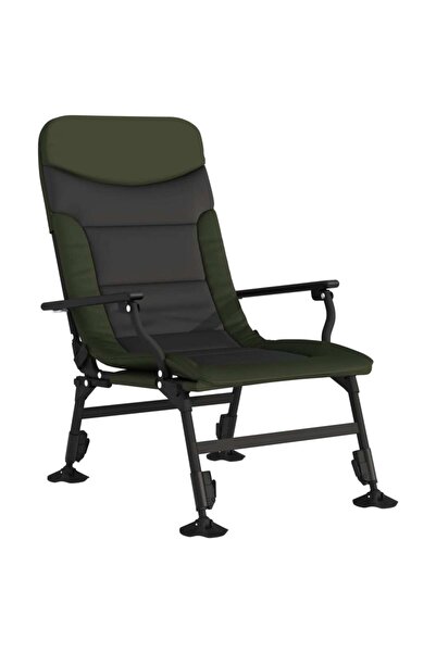 vidaxl Scaun de pescuit cu cotieră, pliabil, verde