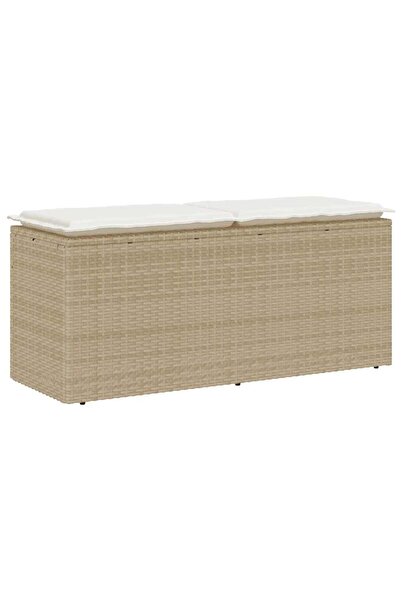 vidaxl Bancă de grădină cu pernă Bej 110x40x44 cm polirattan