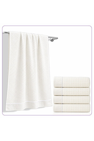Donetella 4 Pcs Bath Towel 70x140 cm – 310 GSM Waffle Microfiber, Soft, Absor...
