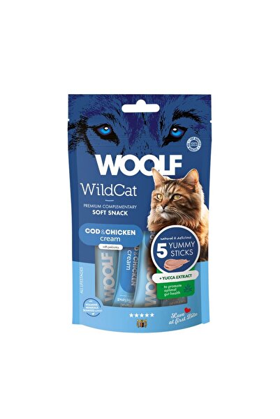 WOOLF Wildcat Κρεμώδες Λιχουδιά Γάτας με Μπακαλιάρο, Κοτόπουλο & Εκχύλισμα Γι...
