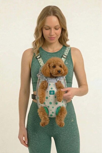 BNT-AK101-C Kedi Köpek Taşıma Çantası Ana Kucağı Yeşil (SMALL-BEDEN)