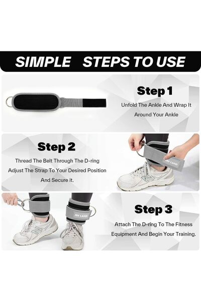 SKY LAND Ankle Straps - Padded Gym Cuffs for Cable Machines. Ideal for Kickba...