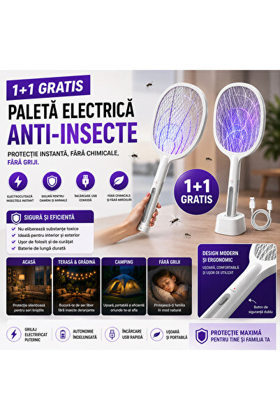 OEM 1+1 FREE Electric anti-insect paddle, USB charging (RO-V04)