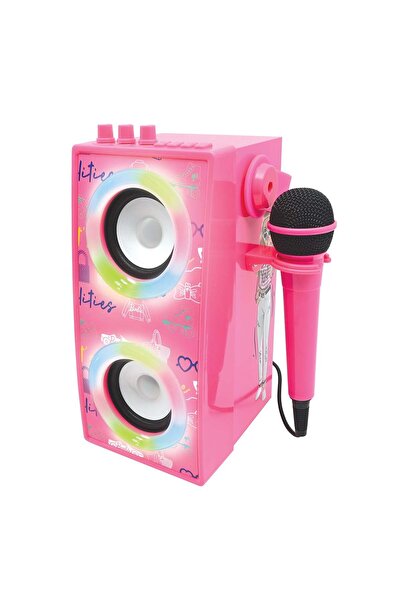 Barbie Boxa portabila cu microfon si efecte de lumini, Lexibook,