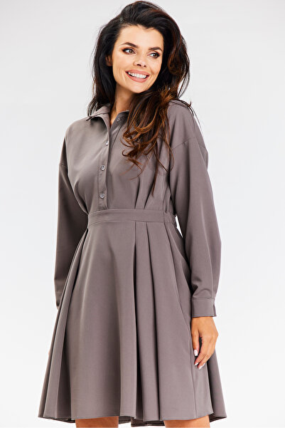 Awama Rochie dama awama, poliester, A668 - Maro Taupe -, M INTL