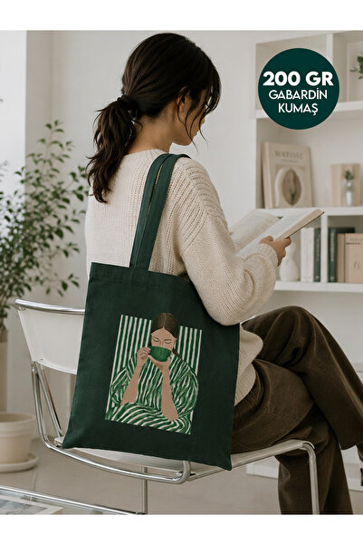 tinystoriestr Gabardin Bez Çanta Yeşil 200gr-35x40 cm