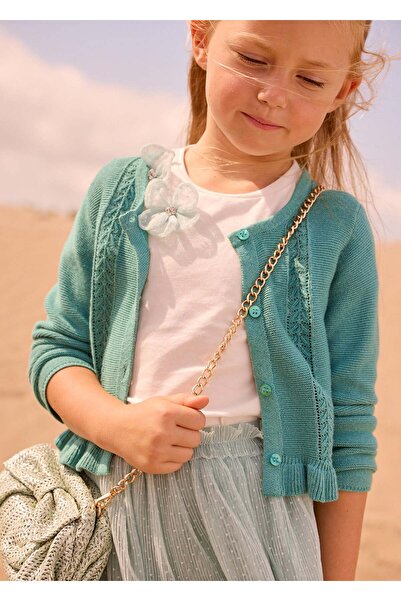 MAYORAL Girl's Mercerized Cardigan Green