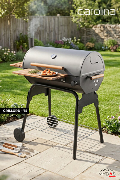CAROLİNA Grillord-75 Kömürlü Barbekü Mangal (ÖNLÜK, KILIF VE 2X2KG KÖMÜR HEDİ...