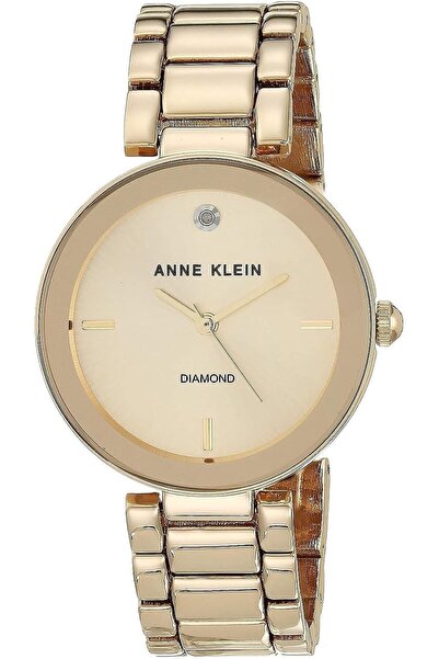 Anne Klein ساعة يد نسائية، مزينة بألماس حقيقي