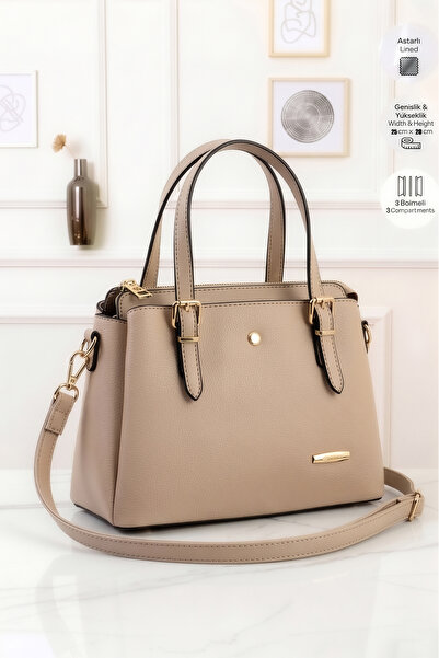 Lifonbag Women's 3-Compartment Lined Zipper Closure Handbag and Shoulder Bag ...