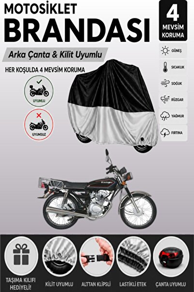 Cemku Double Black Top - Gray Bottom, Rear Bag Compatible Kanuni Breton 125 M...