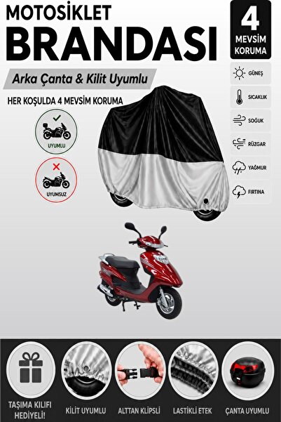 Cemku Double Black Top - Gray Bottom, Rear Bag Compatible Mondial 125 Rt Moto...