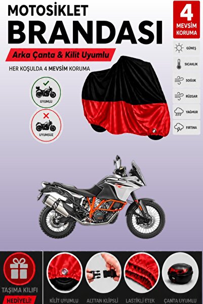 Cemku Double Black Top - Red Bottom, Rear Bag Compatible Ktm 1090 Adventure R...