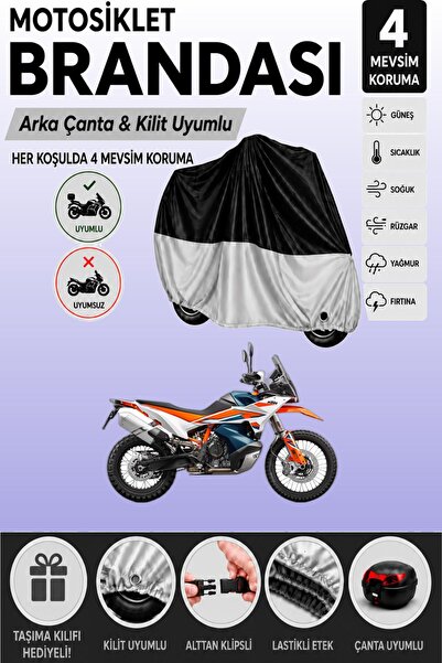 Cemku Double Black Top - Gray Bottom, Rear Bag Compatible Ktm 890 Adventure M...
