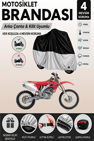 Cemku Double Black Top - Gray Bottom, Rear Bag Compatible Honda Crf 250 X Mot...