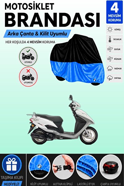 Cemku Double Black Top - Blue Bottom, Rear Bag Compatible Honda Activa S Moto...