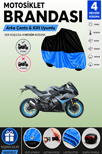 Cemku Double Black Top - Blue Bottom, Rear Bag Compatible Yuki Taro Gp1 Motor...