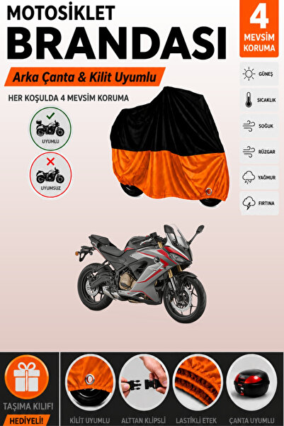 Cemku Double Black Top - Orange Bottom, Rear Bag Compatible Rks Srk250 Rr Mot...