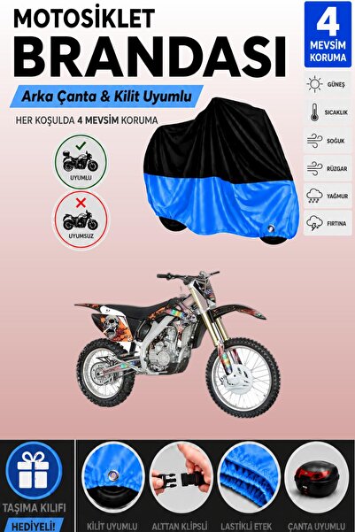 Cemku Double Black Top - Blue Bottom, Rear Bag Compatible Apachi Xz 250R Moto...