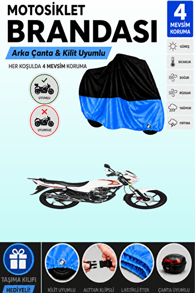 Cemku Double Black Top - Blue Bottom, Rear Bag Compatible Yuki Yk-180M Modify...