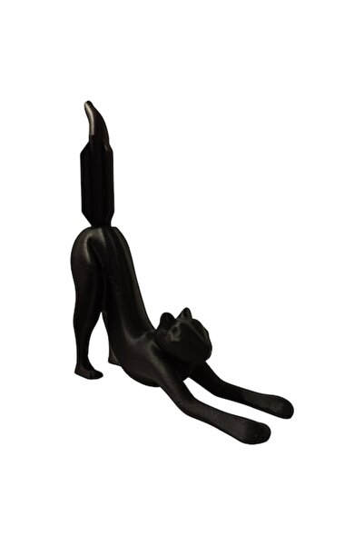 OEM Suport șervețele, Pisică Neagră, imprimare 3D, 2 inele, negru
