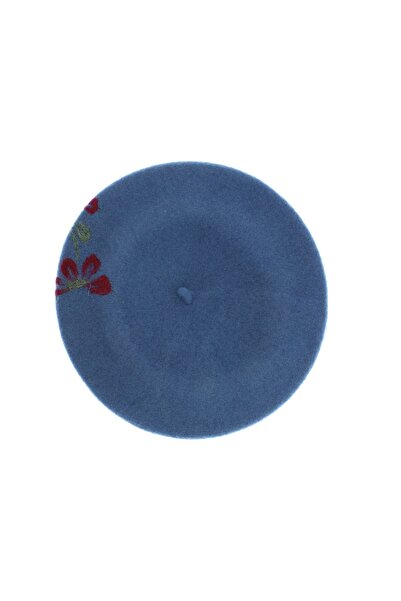 Evita Women's wool beret, Evita, one size, floral pattern made of felted wool...