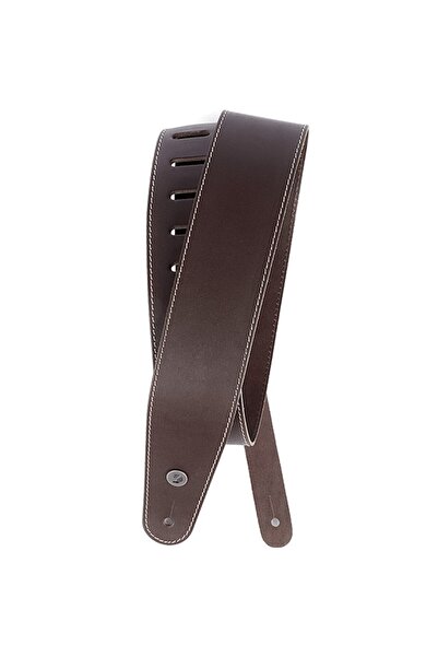 Daddario 25LS01-DX DELUXE LEATHER GUITAR STRAP - BROWN WITH STITCH