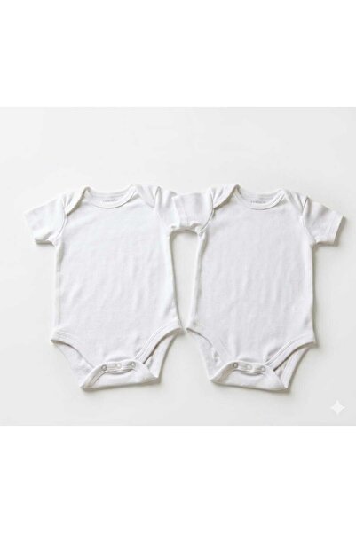 OEM Set 2 body-uri albe pentru bebeluși, bumbac organic, mărimea 74-80 (6-12l...