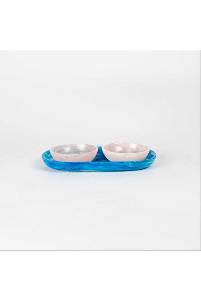 Blends Serene Bowls Set of 2 With Tray Blue & Pink