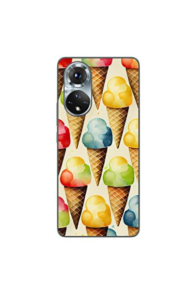 OEM Калъф, съвместим с Honor 50, силиконов гел TPU модел с десен на сладолед
