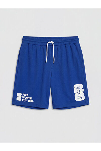 LC Waikiki Rmz Gi̇yi̇m Farkiyla Standard Fit Fıfa 2026 Printed Men's Shorts
